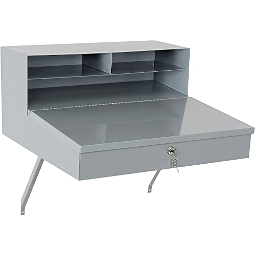 Global Industrial Wall Mounted Receiving Desk, 24" W x 22" D x 12" H, Gray