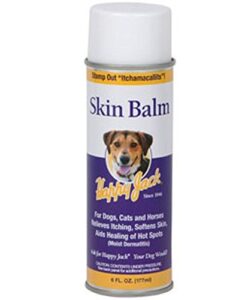 happy jack skin balm hot spot spray & itchy skin relief for dogs, cats & horses (6 oz), softens skin, aids healing of hot spots, fast relief to intense itching, scratching & gnawing