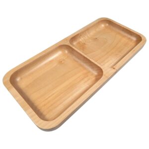 anza solid maple wood rectangular display platter and tray, small