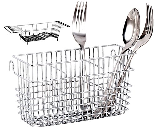 Neat-O Sturdy Chrome-Plated Steel Utensil Drying Rack Basket Holder (Chrome II)