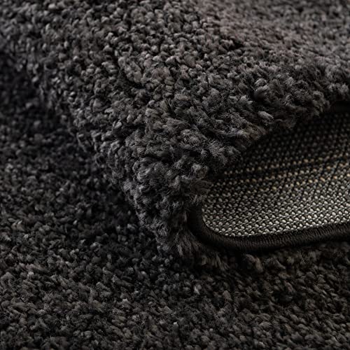 Unique Loom Solo Collection Area Rug - Calabasas (7' 10" x 10' Rectangle, Charcoal/ Black)