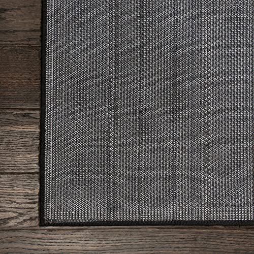 Unique Loom Solo Collection Area Rug - Calabasas (7' 10" x 10' Rectangle, Charcoal/ Black)