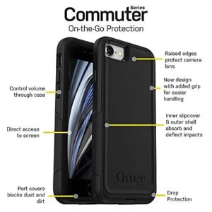 OtterBox IPhone SE 3rd & 2nd Gen, IPhone 8 & IPhone 7 (Not Compatible With Plus Sized Models) Commuter Series Case - BLACK, Slim & Tough, Pocket-Friendly, With Port Protection