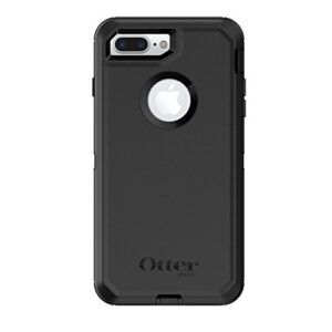 otterbox iphone 8 plus & iphone 7 plus (only) defender series case - black, rugged & durable, with port protection, includes holster clip kickstand