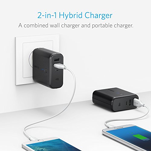 Anker PowerCore Fusion 5000, Portable Charger 5000mAh 2-in-1 with Dual USB Wall Charger, Foldable AC Plug and PowerIQ, Battery Pack for iPhone, iPad, Android, Samsung Galaxy, and More