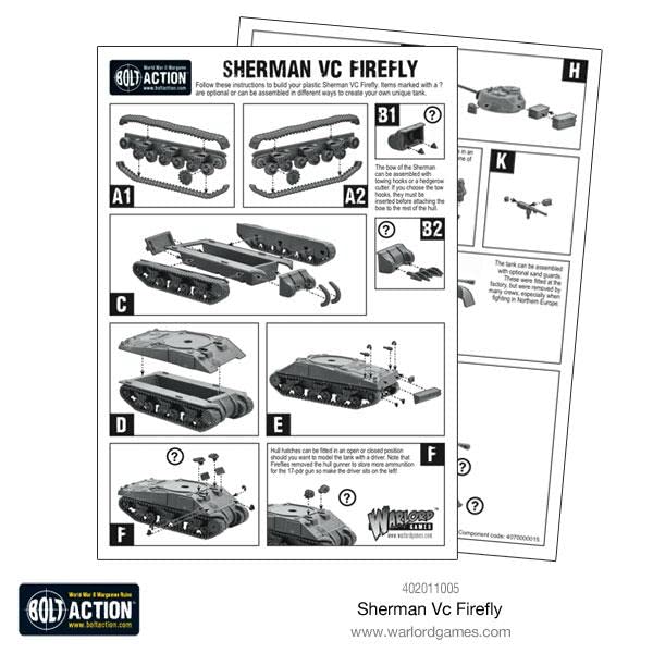 Bolt Action Sherman Firefly Vc 1:56 WWII Military Wargaming Plastic Model Kit