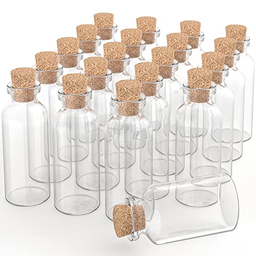 Axe Sickle 10 mL Cork Stopper Glass Bottles Mini Transparent Glass Bottles 48 Pcs.