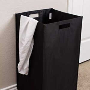 Internet's Best Collapsible Laundry Hamper - Set of 2 - Dirty Clothes Sorter with Handles - Magnetic Side - Easy Storage - Folding - Black