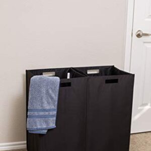 Internet's Best Collapsible Laundry Hamper - Set of 2 - Dirty Clothes Sorter with Handles - Magnetic Side - Easy Storage - Folding - Black