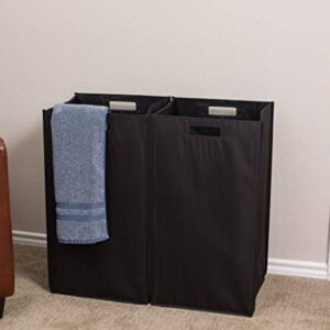 Internet's Best Collapsible Laundry Hamper - Set of 2 - Dirty Clothes Sorter with Handles - Magnetic Side - Easy Storage - Folding - Black