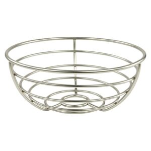 spectrum diversified euro fruit bowl & produce basket modern countertop food storage for fruits & vegetables, sleek design with sturdy steel construction,silver