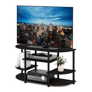 Furinno JAYA Simple Design Corner TV Stand, Espresso/Black