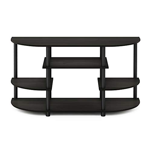 Furinno JAYA Simple Design Corner TV Stand, Espresso/Black