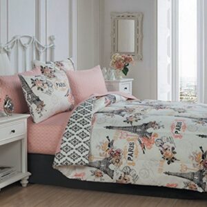 Geneva Home Fashion Avondale Manor 8-Piece Cherie Comforter Set Queen, Coral