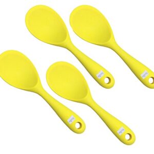 KSENDALO 4 Pack Silicone Rice Spoon, Nonstick Rice Paddle, Eco-friendly/Heat-resistant, Works for Rice/Mashed Potato or more, Size: 8.86 x 2.68 inch, Colorful