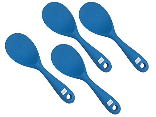 KSENDALO 4 Pack Silicone Rice Spoon, Nonstick Rice Paddle, Eco-friendly/Heat-resistant, Works for Rice/Mashed Potato or more, Size: 8.86 x 2.68 inch, Colorful