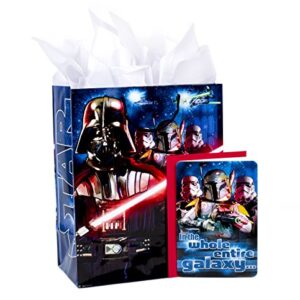 Hallmark 13" Large Star Wars Gift Bag with Birthday Card and Tissue Paper (Darth Vader, Boba Fett, Stormtroopers)