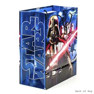 Hallmark 13" Large Star Wars Gift Bag with Birthday Card and Tissue Paper (Darth Vader, Boba Fett, Stormtroopers)