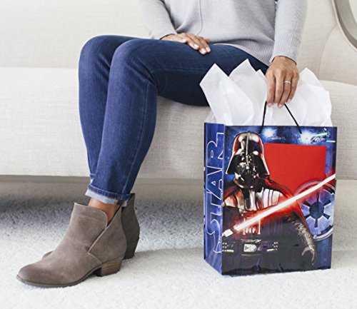 Hallmark 13" Large Star Wars Gift Bag with Birthday Card and Tissue Paper (Darth Vader, Boba Fett, Stormtroopers)