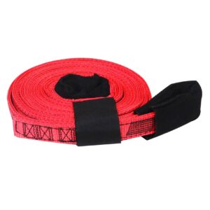 tow & recovery strap 1" x15' 7,000 lb (usa!) with hook & loop storage fastener