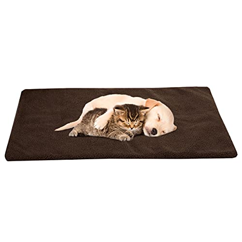 PETMAKER Large/X-Large Self Warming Thermal Pet Crate Pad Brown