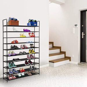 Halter Entryway Standing Shoe Rack, Black, 10 Tier