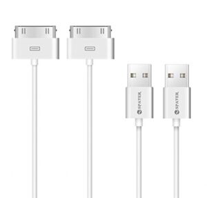 iphone 4s cable, spater 30-pin usb sync and charging data cable for iphone 4/4s/3g/3gs, ipad 1/2/3, and ipod (5'/1.5 meter) - pack of 2