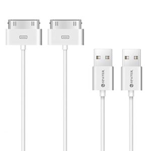 iPhone 4s Cable, Spater 30-Pin USB Sync and Charging Data Cable for iPhone 4/4S/3G/3GS, iPad 1/2/3, and iPod (5'/1.5 Meter) - Pack of 2