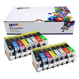hiink compatible ink cartridge replacement for cli-8 cli8 ink use with pixma pro 6000 pro 6500 pro 9000 mark ii (2bk, 2c, 2m, 2m, 2pc, 2pm, 2r, 2g, 16-pack)