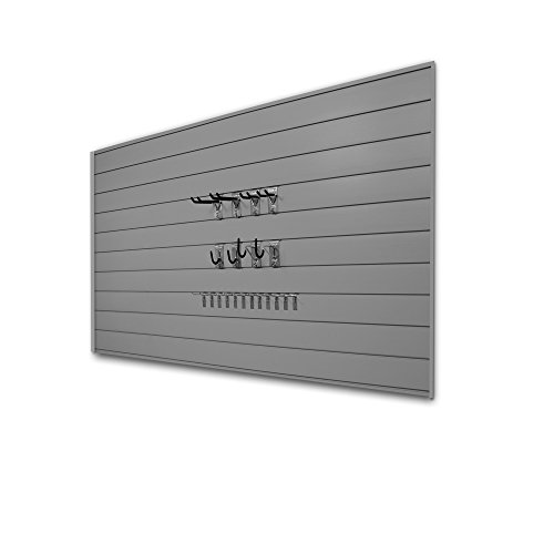 Proslat 33013 Basic Bundle with Slatwall Panels and Hook Kit, Light Grey