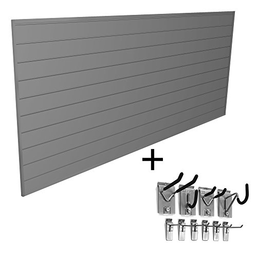 Proslat 33013 Basic Bundle with Slatwall Panels and Hook Kit, Light Grey