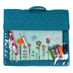 yazzii crafts project folder - arts & crafts storage bag organizer - portable & multifunctional crafts storage organizer for sewing, embroidering, crocheting, knitting & more aqua
