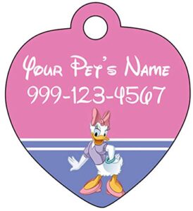 daisy duck pet id tag for dogs & cats personalized w/ name & number