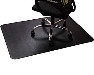 office rolling chair mat for hardwood and tile floor, black, anti-slip, non-curve, chair mat best for under the computer desk , 47 x 35 rectangular non-toxic plastic protector, not for carpet