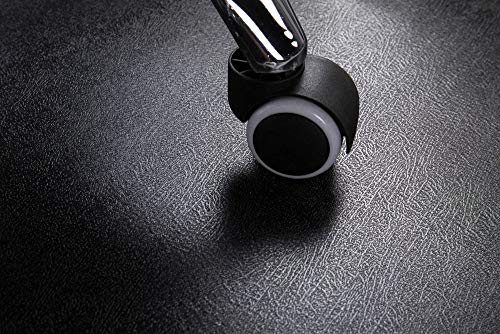 Office Rolling Chair Mat for Hardwood and Tile Floor, Black, Anti-Slip, Non-Curve, Chair Mat Best for Under the Computer Desk , 47 x 35 Rectangular Non-Toxic Plastic Protector, Not for Carpet