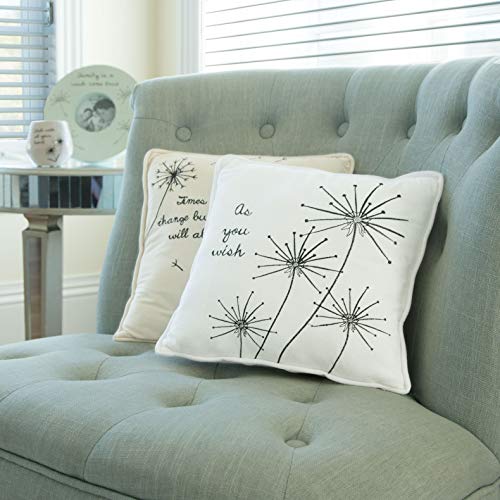 Pavilion Gift Company Dandelion Wishes-Times and Seasons Change but Our Friendship Will Always Remain 12" Decorative Micro Suede Pillow Light Yellow, 1 Count (Pack of 1)