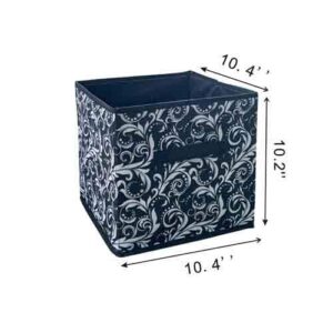 Shonpy Home Storage Box Household Organizer Fabric Cube Bins Basket Container, 6 packs, Black Flower