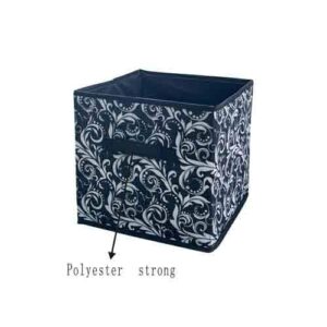 Shonpy Home Storage Box Household Organizer Fabric Cube Bins Basket Container, 6 packs, Black Flower
