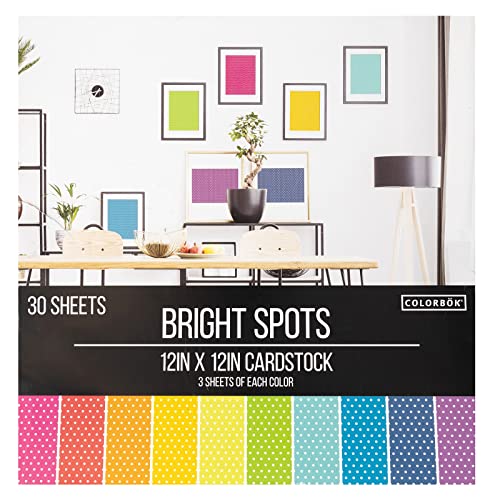 Colorbok Cardstock Paper Pad, 12" x 12", Bright Spots