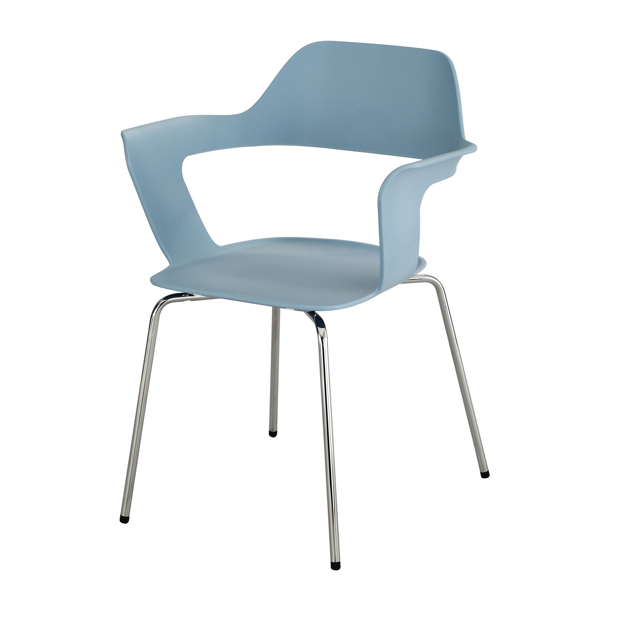 Safco Products Bandi Shell Stack Chair , Blue, Sturdy Steel Frame, Polypropylene Shell, Stacks 8 High (2/carton), 4275BU