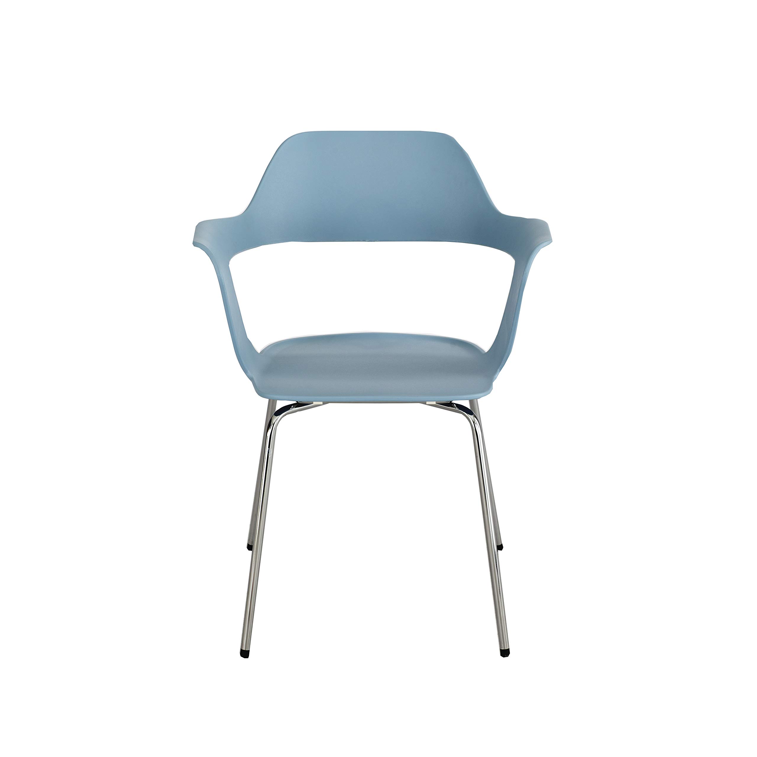 Safco Products Bandi Shell Stack Chair , Blue, Sturdy Steel Frame, Polypropylene Shell, Stacks 8 High (2/carton), 4275BU