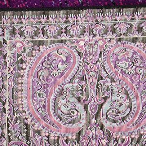 Unique Loom Imperial Collection Paisley, Distressed, Border, Vintage, Modern, Abstract Area Rug, 3 ft x 9 ft 10 in, Lilac/Black