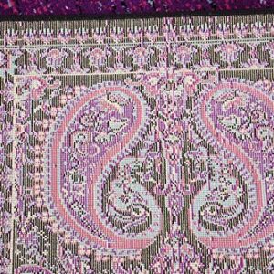 Unique Loom Imperial Collection Paisley, Distressed, Border, Vintage, Modern, Abstract Area Rug, 3 ft x 9 ft 10 in, Lilac/Black