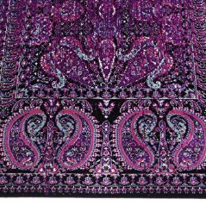 Unique Loom Imperial Collection Paisley, Distressed, Border, Vintage, Modern, Abstract Area Rug, 3 ft x 9 ft 10 in, Lilac/Black