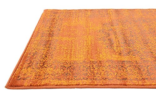 Unique Loom Imperial Collection, Medallion, Border, Distressed, Vintage, Bright Colors Area Rug, 2 x 3 ft, Terracotta/Brown