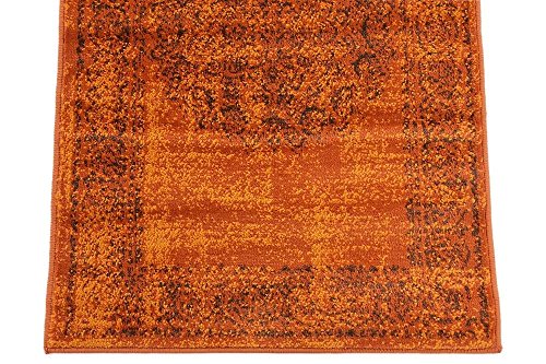 Unique Loom Imperial Collection, Medallion, Border, Distressed, Vintage, Bright Colors Area Rug, 2 x 3 ft, Terracotta/Brown