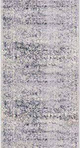 Unique Loom Chateau Collection Distressed, Textured, Vintage, Border, Rustic, Traditional Area Rug, 2 ft 2 in x 6 ft 7 in, Navy Blue/Beige