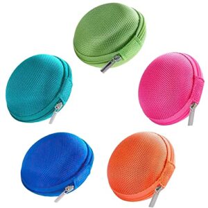 earbud case, tangle free earphone case, durable eva carrying cases for small items (pack of 5)