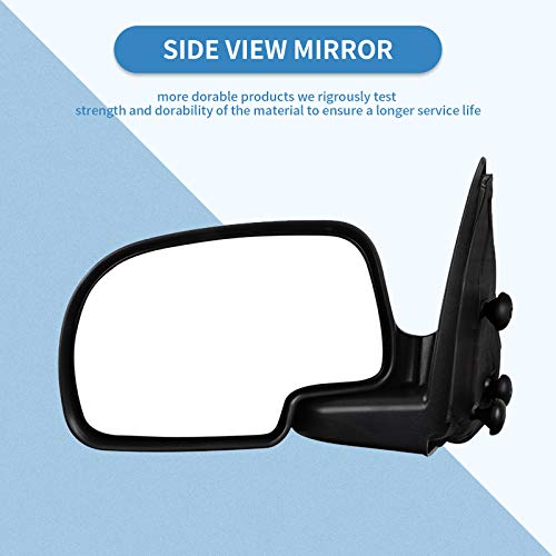 For Chevy For GMC Automotive Mirrors by ECCPP Towing Mirrros Replacement fit for 2003-2006 Silverado Sierra with Power adjusted for Main Mirror-Foldable-Left Side