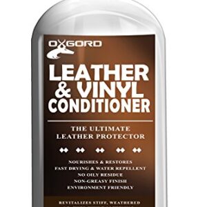 Leather Conditioner - 22oz Kit Restores Leather Vinyl Surface Lotion Cleaner Protector Moisturizer Care Treatment for Leather Apparel, Furniture, Auto Interior, Shoes Hand bags & Accessories Non Toxic